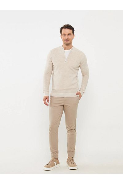 LC Waikiki Men's Knitwear Sweater - Stand Collar, Long Sleeve
