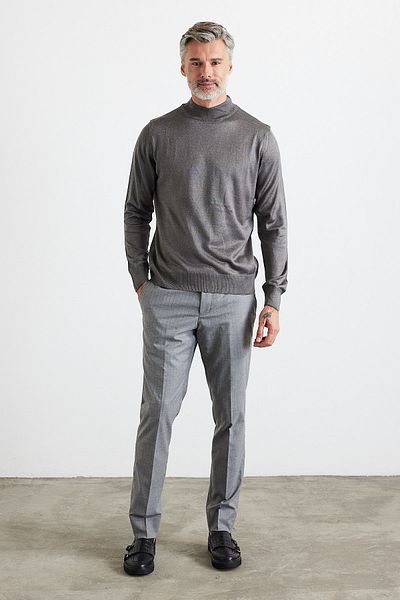 Livio Ferri Men's Standard Fit Regular Cut Half Turtleneck Sweater
