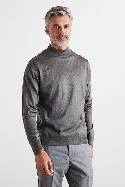 Livio Ferri Men's Standard Fit Regular Cut Half Turtleneck Sweater