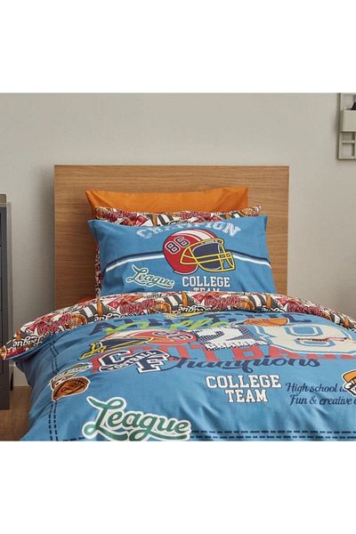 Karaca Home Set cuvertură de pilota 100% bumbac single Young College Team (montată)