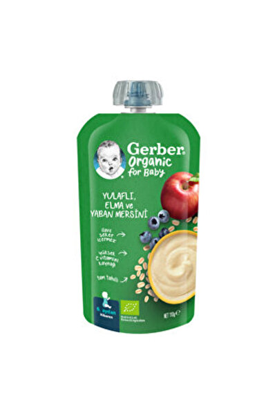 GERBER Organic Yulaflı Elma ve Yaban Mersini 110g ( 5 ADET )