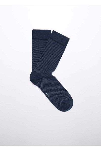 MANGO Man Gestreifte Socken aus Baumwolle