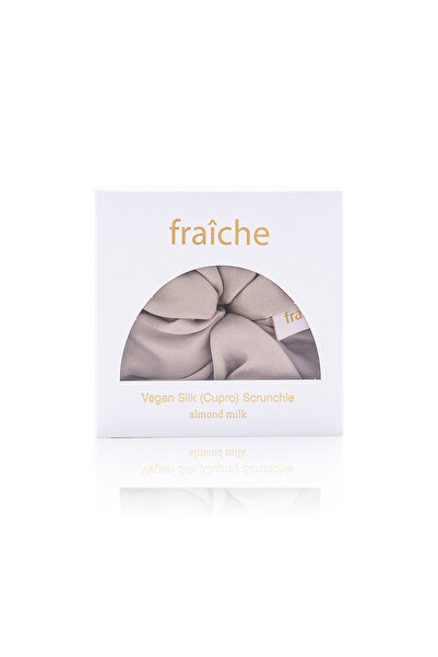 Vegan Silk ( Cupro ) Scrunchie - Almond Milk