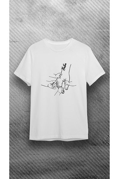 VİZYON İKRA Tricou din bumbac imprimat unisex cu mânecă scurtă, cu decolteu, tată și fiu