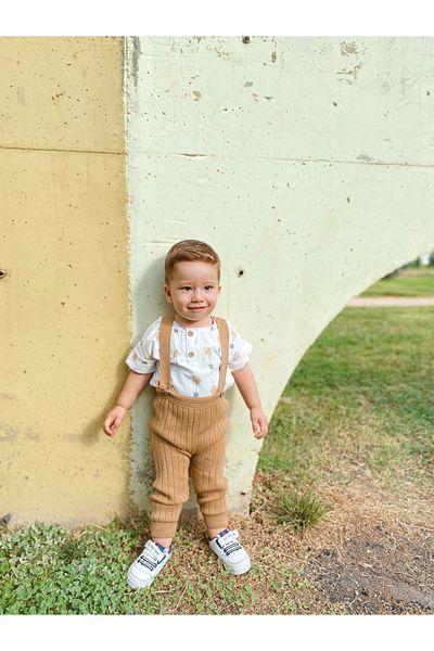 gogo bici Strap Adjustable Knitwear Tights Salopette Jumpsuit Baby Kids Unisex