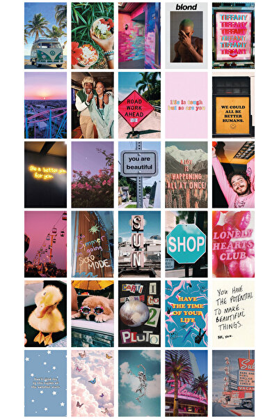 smartman Aesthetic Boujee 30'lu Duvar Posteri Seti Oda Dekoru Aesthetic Boujee Poster Seti