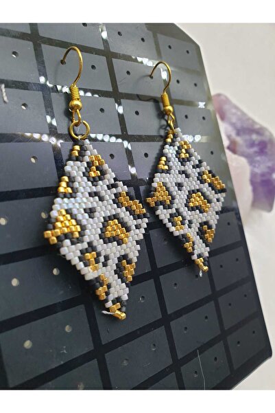 HAPPY HANDMADE Miyuki Leopard Pattern Earrings Beads