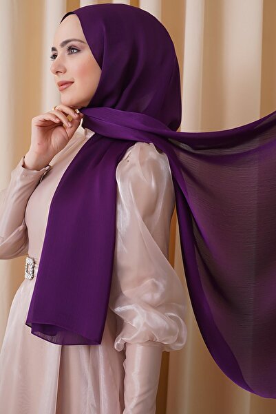 Levidor Women's Purple Janjan Chiffon Evening Dress Shawl