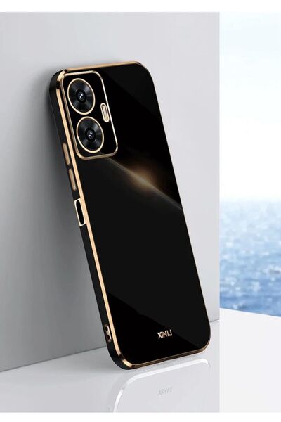 Rivor حافظة متوافقة مع هاتف Realme C55 ذات حافة لامعة ومطرزة باللون الذهبي وح...