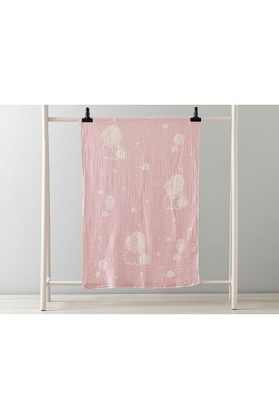 English Home Pink Baby Girl Blanket - Lamb Cotton, 80x120 Cm