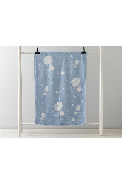 English Home Lamb Cotton Baby Boy Blanket 80x120 Cm Blue