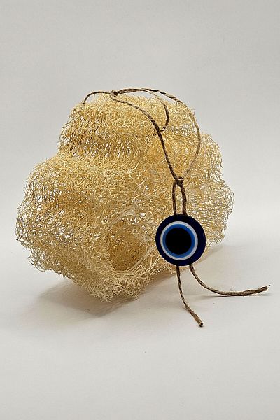 JOKER ABDUL Natural Pumpkin Fiber, Evil Eye Beaded Bath, Shower, Bath Washcloth - Boxed Decorative Gift Luxury Series