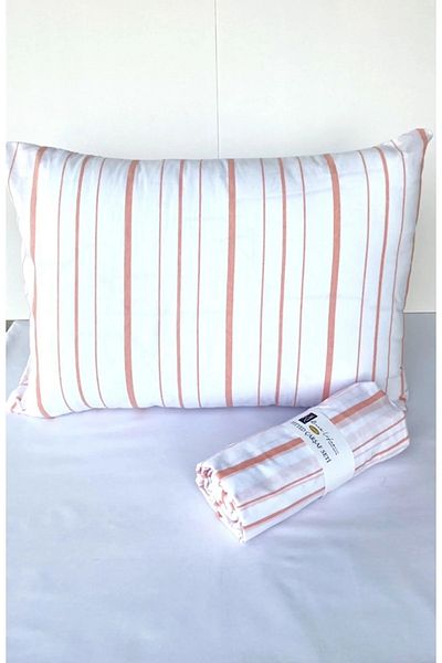 esseHM Striped Cotton Elastic Sheet Pillowcase Single - Double - King Yarn Painted