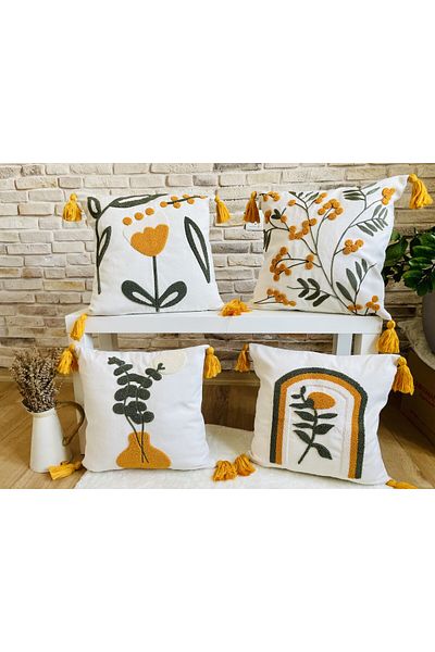 SWITA Home Design 4 piese combinate husă de pernă brodate cu perforare (Punch)