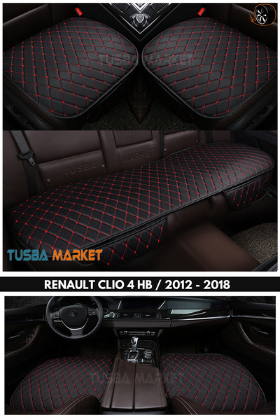TUSBA MARKET مجموعة وسائد ثلاثية لحماية مقعد السيارة Renault Clio 4 HB مع غطا...
