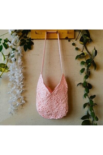 NeednStore Ženska ružičasta ručno izrađena retro Pleteno krsta za ruku Torba