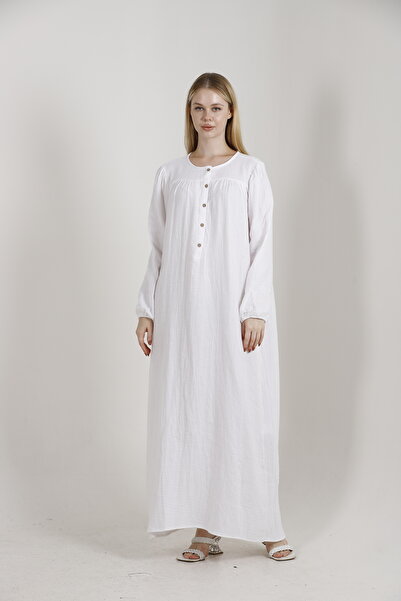 Bireysa Women's Aswa Model Muslum Fabric 100% Cotton Dress