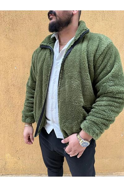 Fifty Color Τσέπες με φερμουάρ με γιακά Wellsoft - Oversize βελούδινο μπουφάν