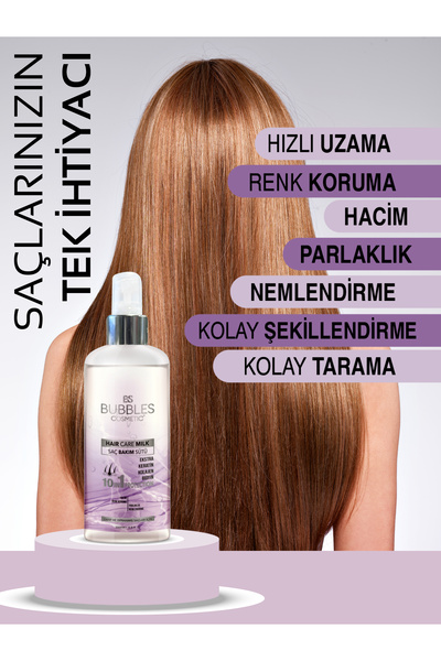 bs bubbles cosmetic Saç Bakım Sütü Keratin Kolajen Ve Biotin ile Mükemmel Bakım Saçınıza İhtiyacı Olan Formül 200ml