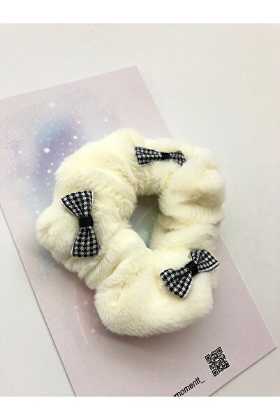 My Moment Arc cu model în carouri Pluș cu blană Model bagel cataramă din cauciuc