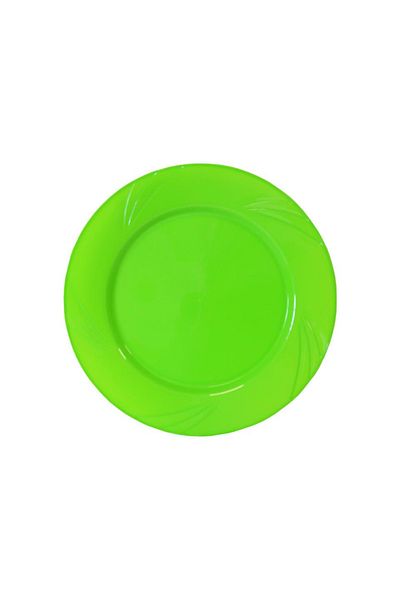 14Süs Plastic Plate Hard Luxury 22cm (6 Pieces) Green