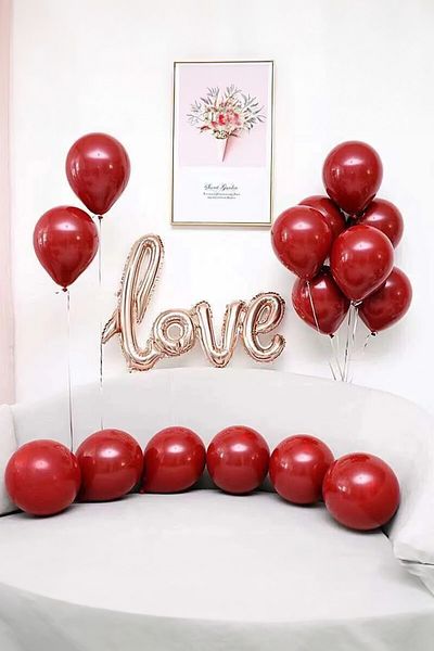 LULU Kids Red Balloon Metallic Birthday, Party 12''