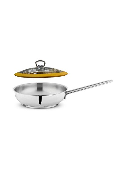 Schafer Held Steel Pan 26 CM with Yellow Silicone Lid