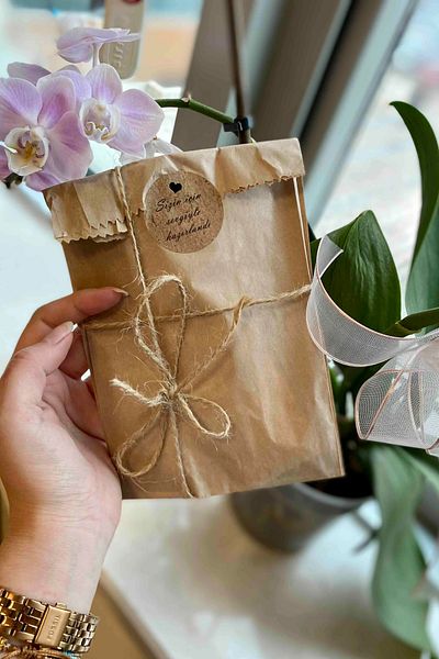 Dekals Kraft Gift Wrap Packaging Bag Shamua Paper Bag 50pcs 12x20x3