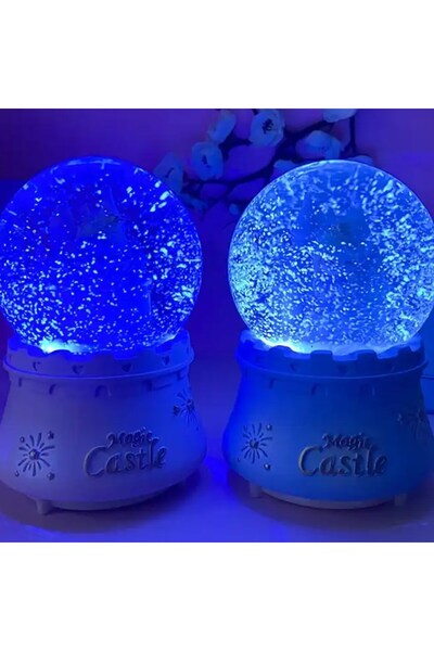 keyfim shop Şato Temalı Kız Orta Boy Işıklı Müzikli Kar Küresi