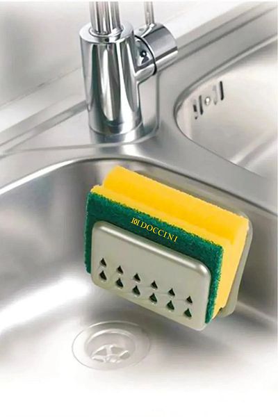 Doccini Dish Sponge Hanger with Suction Cup (WITH SPONGE) /Kitchen and Sink Dish Sponge Holder Organization