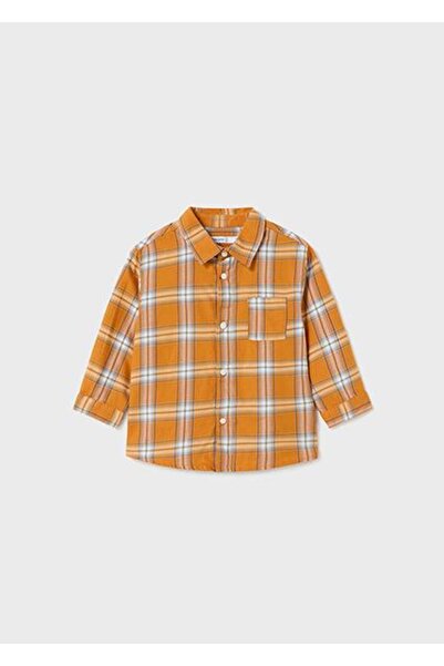 MAYORAL قميص طفل رضيع أصفر منقوش بأكمام طويلة