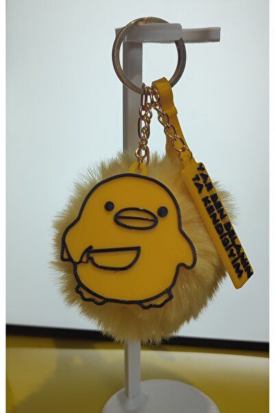 3DHOBİCENTER Belalı Civciv Ponpon Anahtarlık Katil Civciv Dikiz Aynası Süsü Çanta Süsü