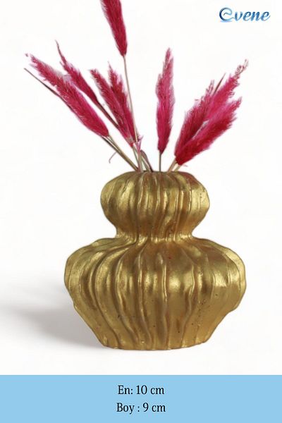 Evene Home Decoration Vase - Small, Table Top and Gold Color, Model 26