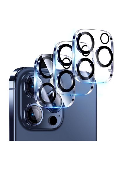 USIDE زجاج واقي للكاميرا متوافق مع iPhone 15 Pro Max وiPhone 15 Pro مكون من 9 طبقات شفاف [3 قطع]