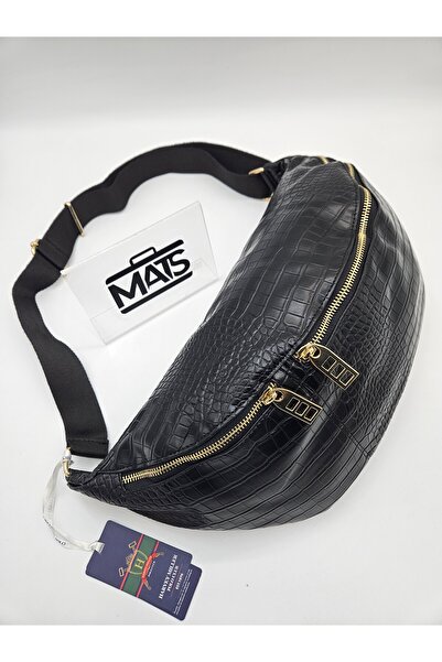 Harvey Miller Polo Club Harvey Miller Büyük Bel Çantası Kroko Siyah