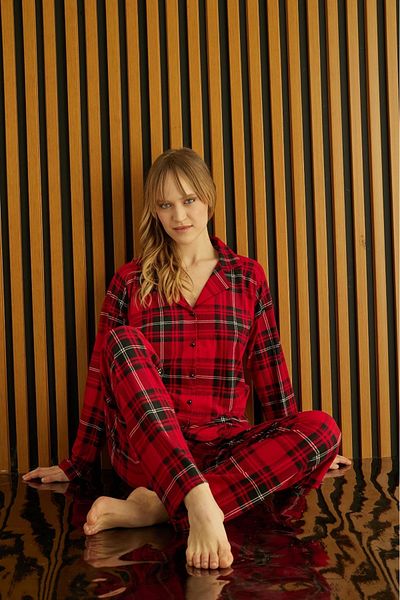 Pijamoni PIJAMONI SET PIJAMALE DAMA 5660 - VİŞNE