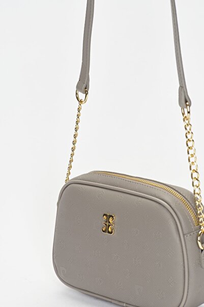 Pierre Cardin Graue Damen-Umhängetasche mit Aufdruck 05PO22Y1543