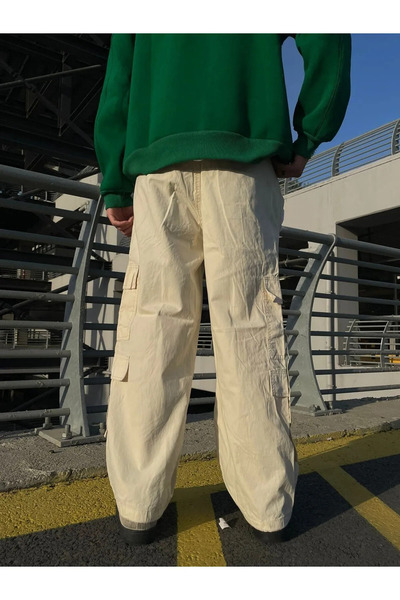 ellevana Baggy Trousers with Strap Detail