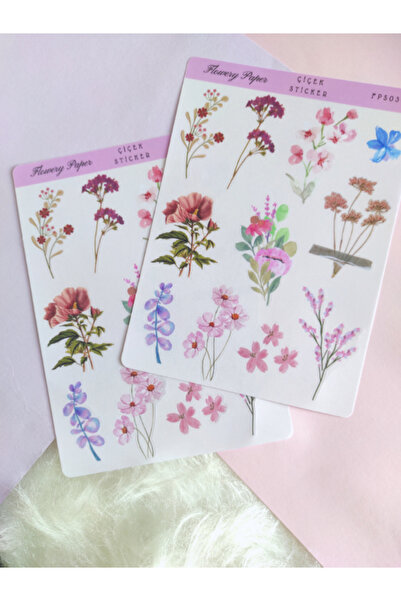 Flowery Paper Çiçek Şeffaf Sticker - Defter ,Ajanda , Journal,Scrapbook için ...