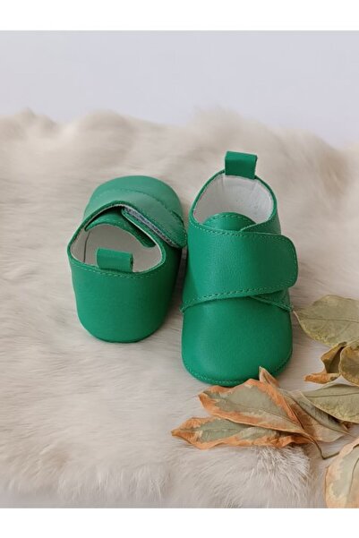 Hodore Green Genuine Leather Velcro Baby Shoes