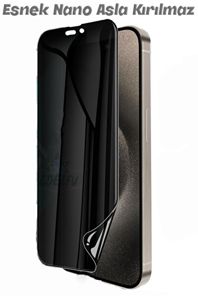 EDELFU واقي شاشة مرن ولامع لهاتف iPhone 15 Pro Max مضاد للصدمات