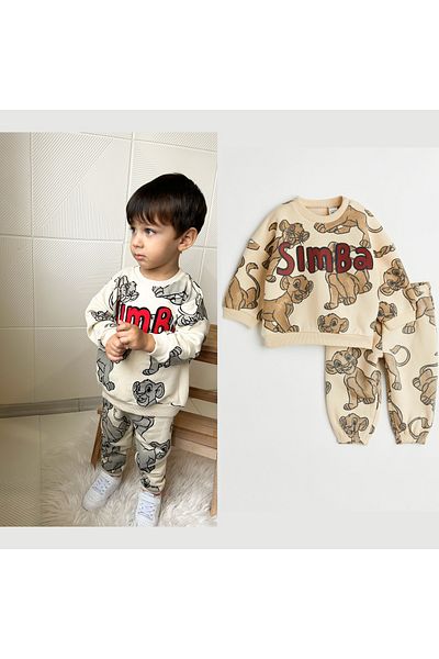 Ladin Store Set de jos-top pentru băiat cu imprimeu Simba sezon nou