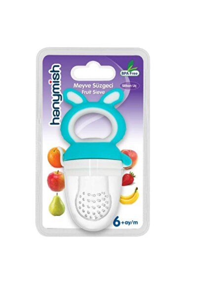 Hanymish Unisex Çocuk Mavi Doğal Delikli Tasarımlı Meyve Süzgeci Emziği