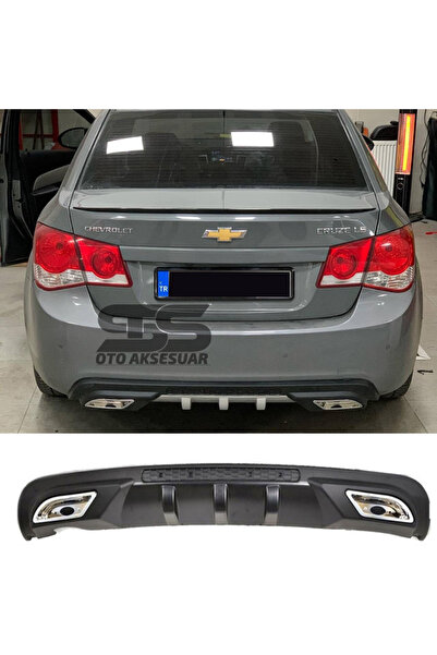 Furens Chevrolet Cruze Difüzör Arka Tampon Eki 2 Egzoz Çıkışlı Siyah