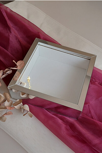 Verda Çerçeve 25x25 Cm Ledli Isimsiz Gümüş Kaplı Derin Gül Çerçevesi! Gül Kut...