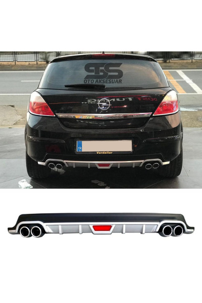 Furens Opel Astra H Difüzör Arka Tampon Eki 4 Egzoz Çıkışlı Gri