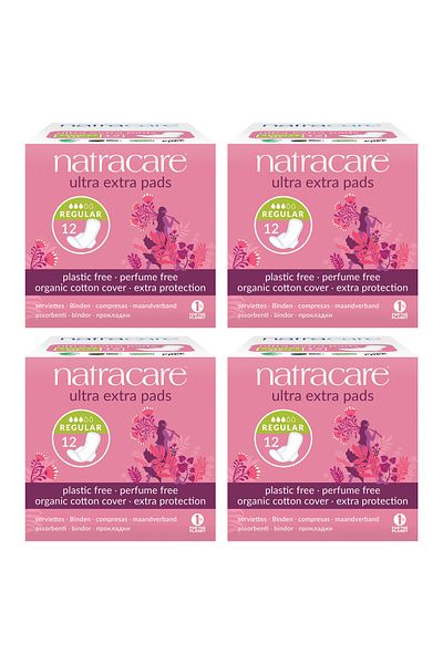 Natracare Organic and Natural Winged Ultra Extra Regular Set of 4 - 48 Pads