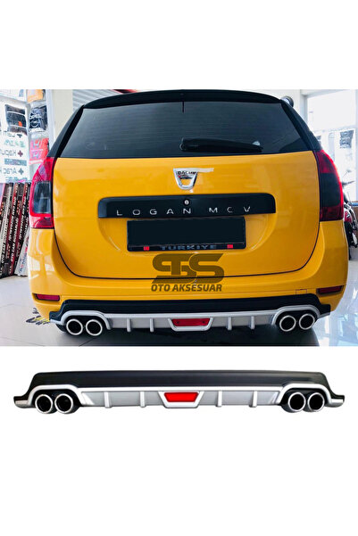 Furens Dacia Logan Mcv Difüzör Arka Tampon Eki 4 Egzoz Çıkışlı Gri Tip