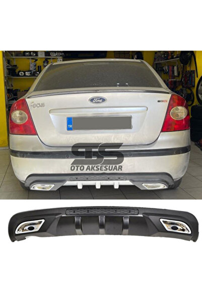 Furens Ford Focus 2 Sedan Difüzör Arka Tampon Eki 2 Egzoz Çıkışlı Siyah
