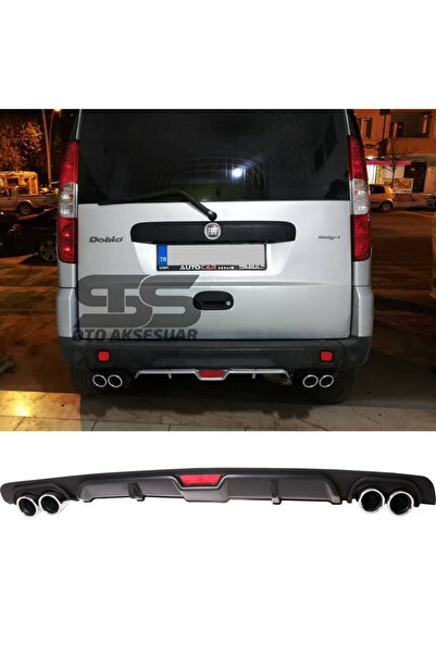 Furens Fiat Doblo D2 Difüzör Arka Tampon Eki 4 Egzoz Çıkışlı Siyah
